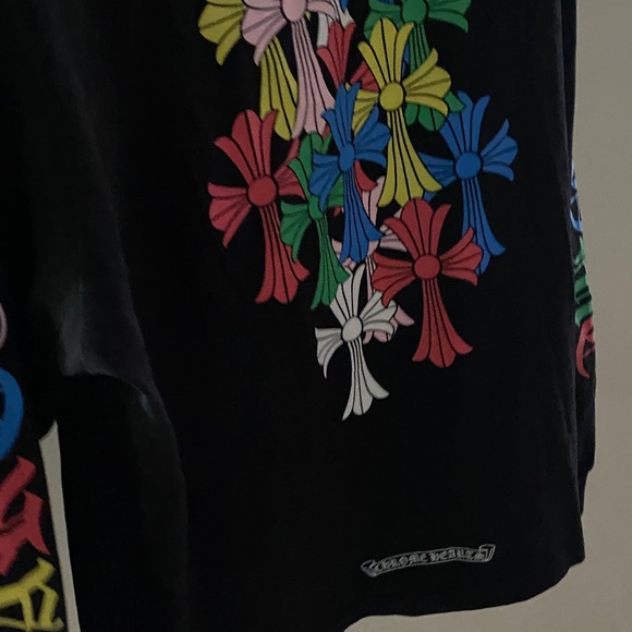Chrome Hearts Black Sweatshirt with Multicolor Crosses - Picture 2 of 8